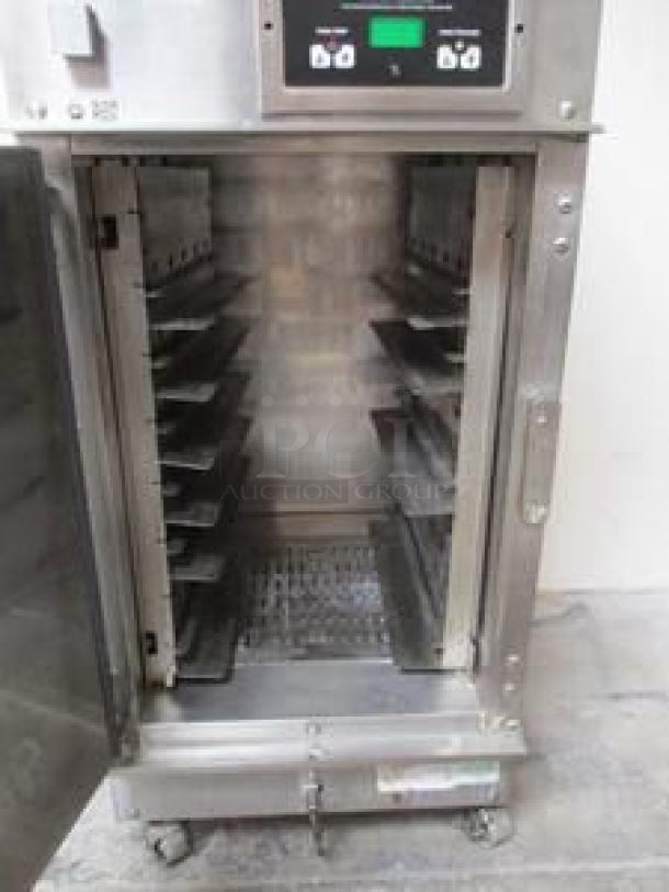 Winston Industries HA40055E CVap Holding Cabinet, stainless steel, open door showing shelves, fully tested, 120V.