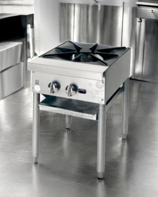 Jade Range JSP-18 single burner stock pot range, superb condition, natural gas, fully tested and working, stainless steel finish.