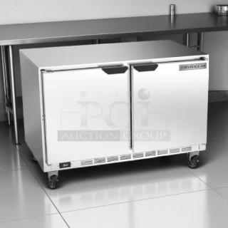 Beverage Air UCR48AHC 48" undercounter refrigerator, two-section, stainless steel, tested, working, great condition.