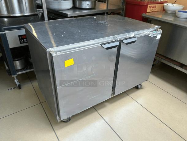 Beverage Air UCR48AHC 48" undercounter refrigerator, two-section, tested and working, stainless steel, great condition.