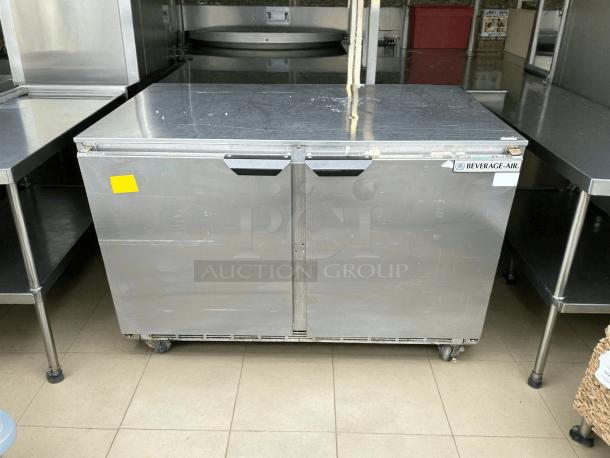 Beverage Air UCR48AHC 48" undercounter refrigerator, two-section, stainless steel, tested, and in great condition.