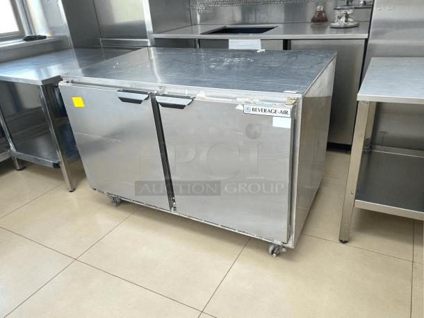 Beverage Air UCR48AHC 48" undercounter refrigerator, stainless steel, tested and working, great condition, two-section design.
