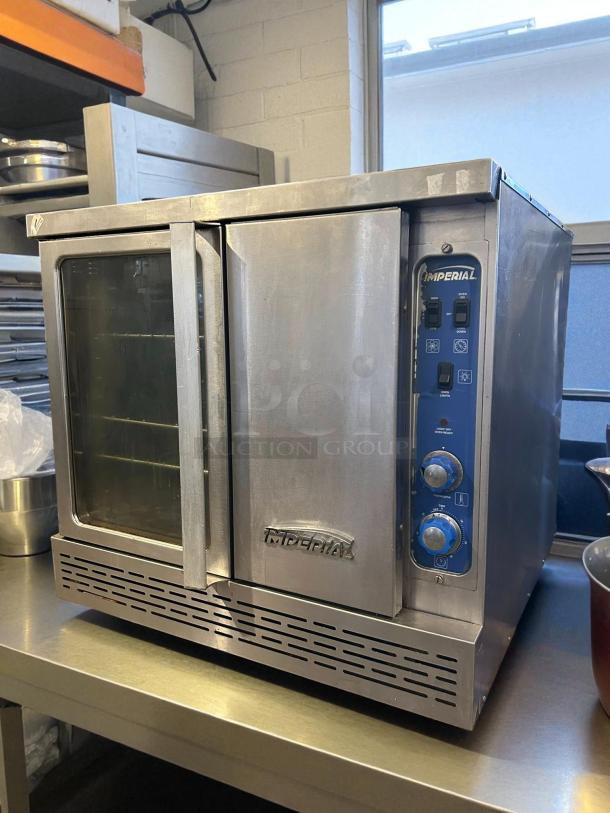 Imperial Range PCVG-1 convection oven, excellent condition, two-door, natural gas, tested, blue control panel, pro series.