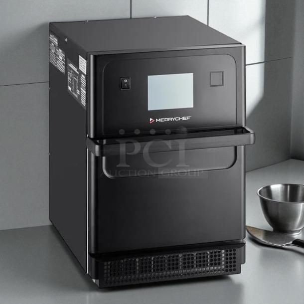 Merrychef eikon e2s High Trend oven, black, ventless, electric, countertop model, great condition, 208/240V, tested.