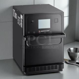 Merrychef eikon e2s High Trend oven, black, ventless, electric, countertop model, great condition, 208/240V, tested.