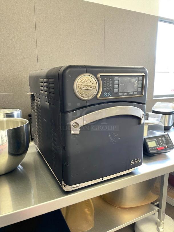 TurboChef SOTA-TC high-speed countertop microwave convection oven, great condition, tested and working, black exterior.