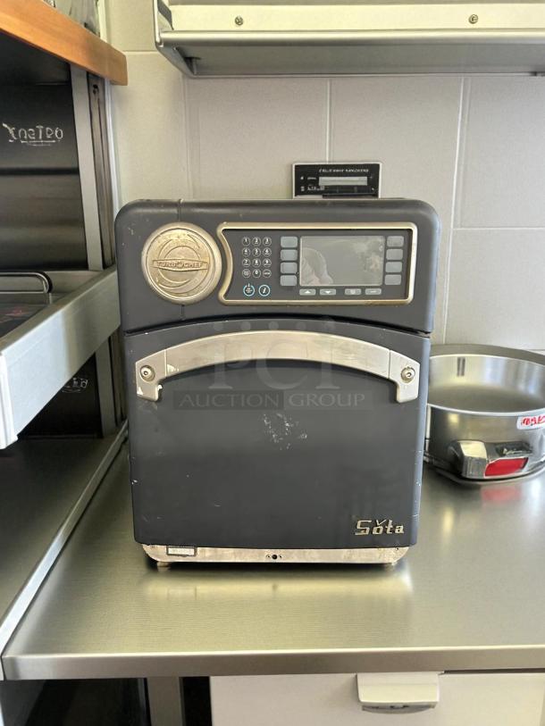 TurboChef SOTA-TC high-speed microwave convection oven, great condition, tested and working, keypad and display visible.