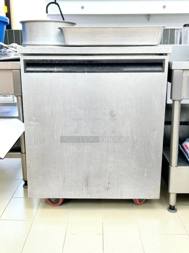 Delfield 407-CAP 27.25"W undercounter freezer in excellent condition, tested and working, stainless steel finish.