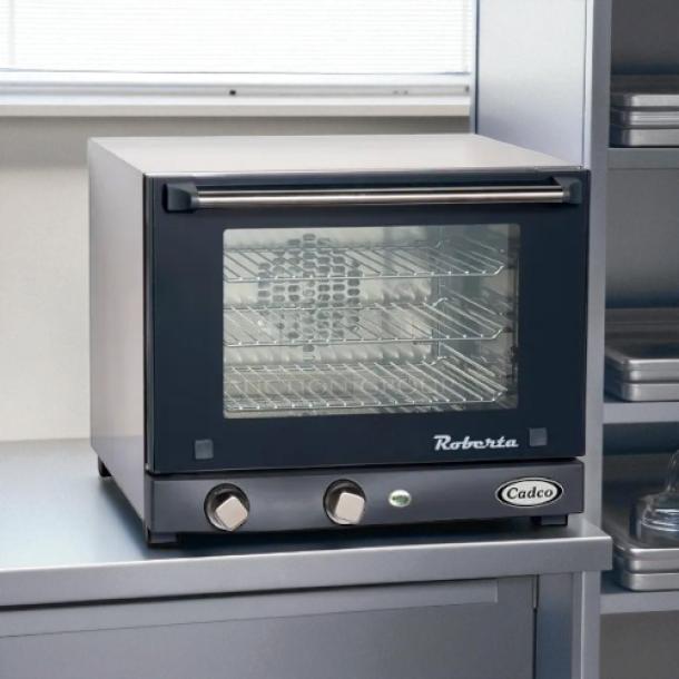 Cadco OV-250 electric convection oven, great condition, quarter size, tested and working, visible controls and Cadco branding.