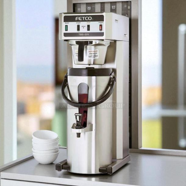 Fetco TBS-21A E21016 Iced Tea Brewer in great condition; 3.0-gallon capacity, stainless steel finish, tested and working.