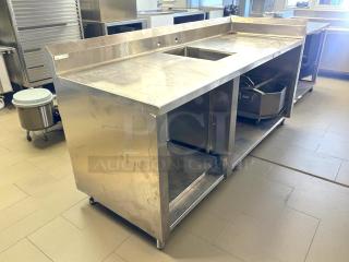 Winholt Model WBTUCR-CAB-1 stainless steel cabinet with hand washing station. Tested, NSF certified, minor wear visible.