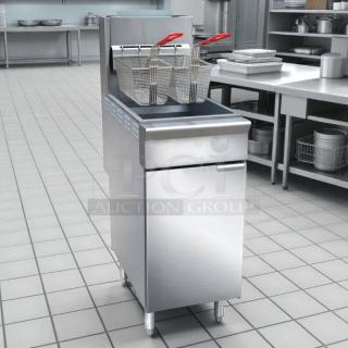 Brand new Black Diamond BDGF-ES35/NG, 35 lb Energy Star gas fryer, natural gas, stainless steel, fully tested, working.