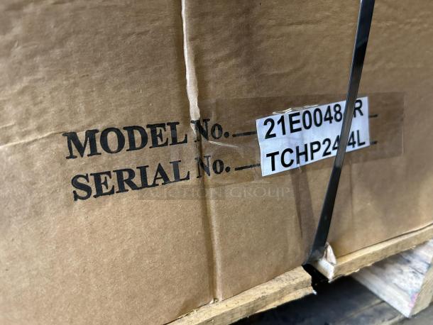 Brand new Therma-Tek TCHP24-4 gas hotplate in packaging, with model label visible.