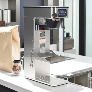 BUNN ITCB-DV Dual-Volt coffee brewer, excellent condition, with 29" trunk and tray, tested and working, on countertop.