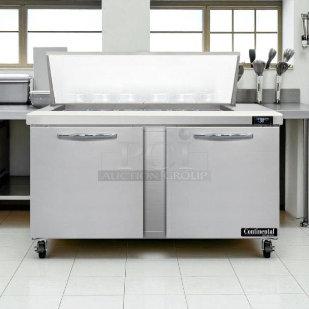 Continental Refrigerator SW60-N-18M Sandwich Prep Table, 60", two doors, excellent condition, tested working.