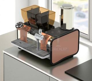 Thermoplan Mastrena II Espresso Machine, 220v, 3ph, tested and working, features dual hoppers and steam wand, excellent condition.