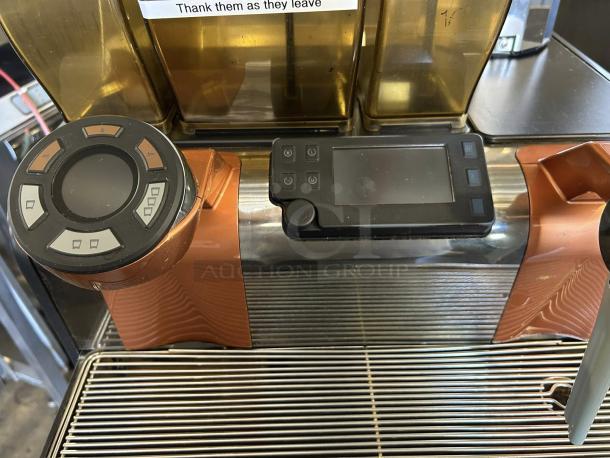 Thermoplan Mastrena II Espresso Machine, 220v, 3ph, tested and working. Features control panel and coffee bean hopper.