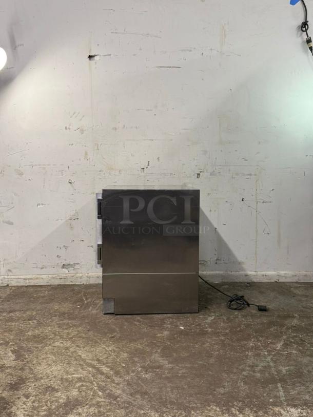 Follett Performance Plus undercounter refrigerator, model REV 4-ADA, right hinge, stainless steel finish, good condition.