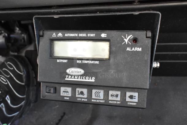 Carrier Transicold refrigeration system control panel in 2004 Izuzu Morgan diesel reefer box truck.
