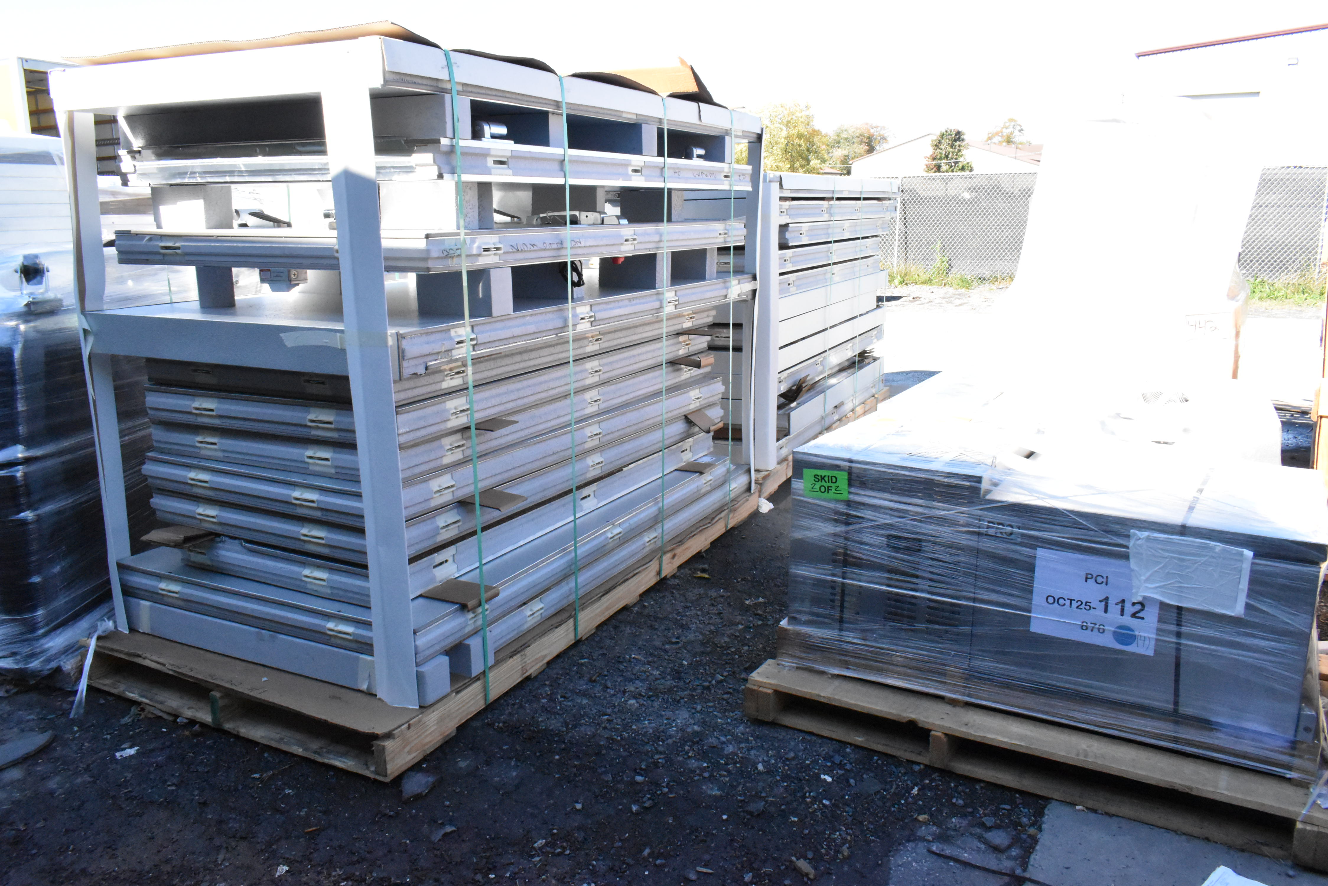 Brand new AmeriKooler walk-in on pallets in original packaging