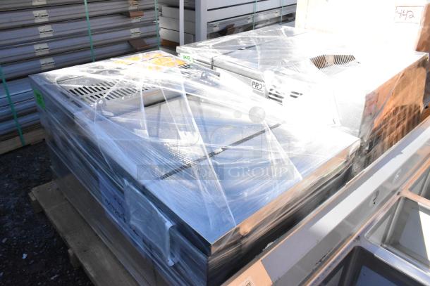 Brand new Amerikooler DW081677F-8/8-SC combination freezer/cooler, 8'x16'x7'7', top-mounted refrigeration, factory packaging.