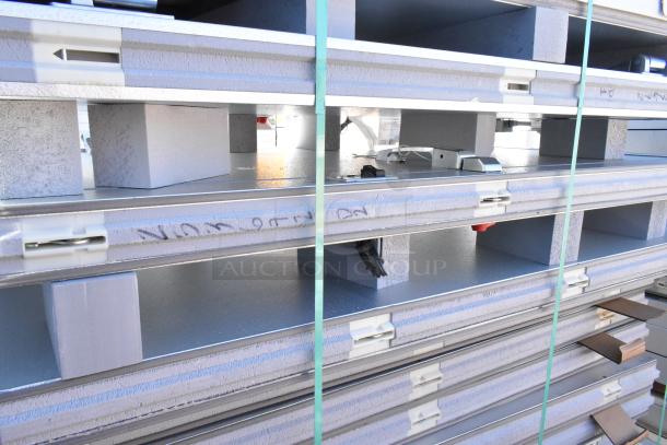 Brand new Amerikooler DW081677F-8/8-SC walk-in freezer/cooler panels, scratch and dent condition, shown in stock image.