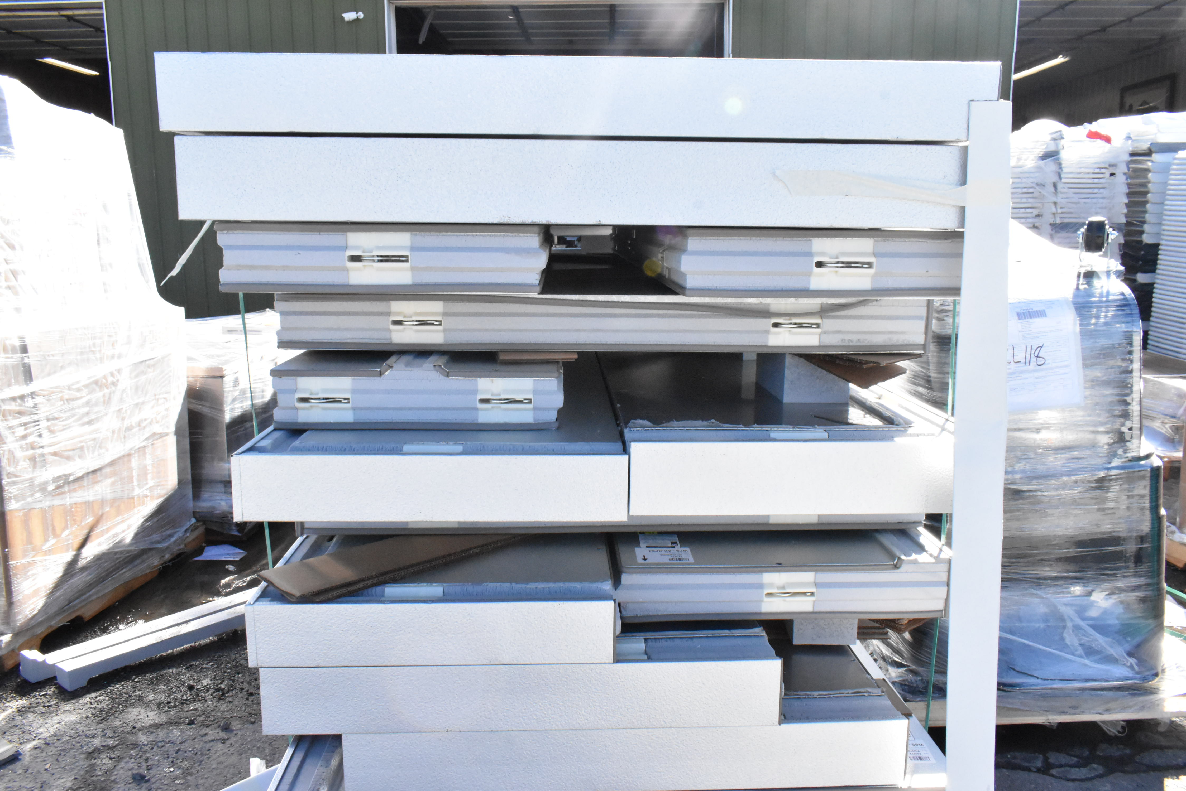 Walk-in panel showing insulation and cam lock connections