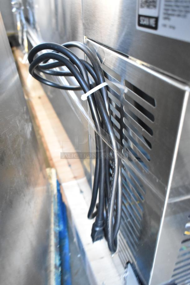Brand new Avantco 178UBB4GHCS stainless steel refrigerator, 90", glass doors, LED lighting, minor scratches, 115V, 1 phase.