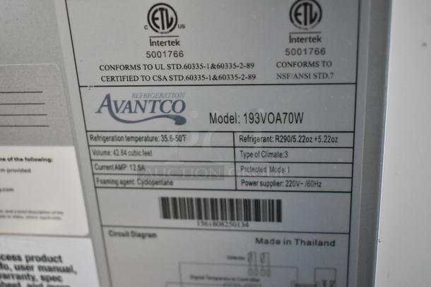 BRAND NEW Avantco 193VOA70W Open Air Merchandiser, 70 7/8" white metal, LED lighting, commercial casters, 220V, 1 phase.