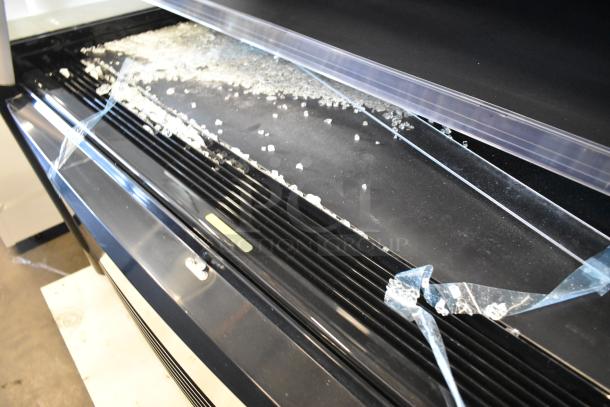 Brand new Avantco 193MAC48HCB air curtain merchandiser with glass damage, 47", black, 115V, 1 phase.