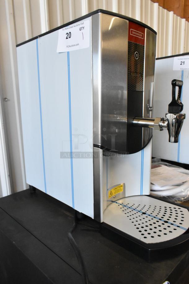 Brand new Grindmaster 1000660GM hot water dispenser, 5.3 gal, tap-operated, 240V, stainless steel, scratch and dent.