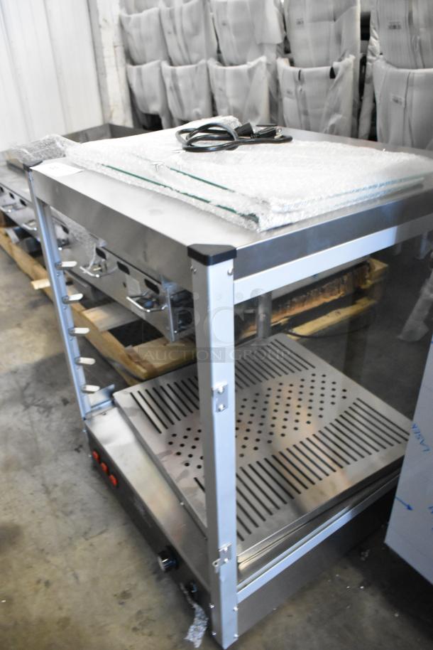 Carnival King 382HPW18D2S stainless steel 18" warmer; brand new, scratch and dent; with power cord; 120V, 1 phase.