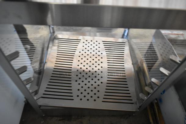 BRAND NEW 2024 Carnival King HPW-18D2S stainless steel full-service warmer, 18", 120V, showing internal shelving and venting.