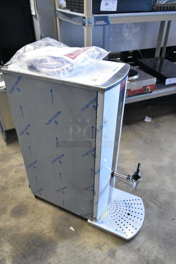 Brand new Grindmaster Ecoboiler T20 hot water dispenser, model 1000662GM, 220V, 1 phase, with protective wrapping.