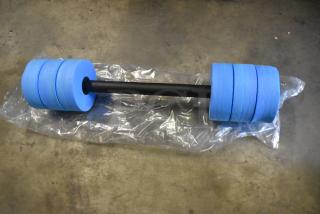6 brand new scratch and dent Kemp USA Water Aerobic EVA Foam Dumbbell Set. Model 14-008, in packaging.