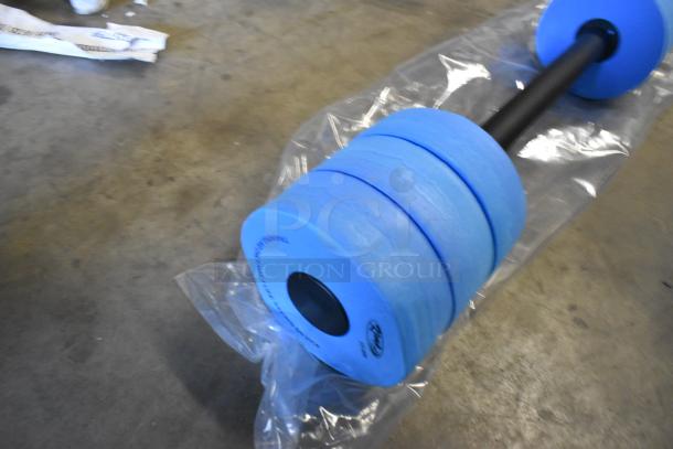6 Brand New Kemp USA EVA Foam Dumbbells, Model 14-008, lightly scratched, ideal for water aerobics.