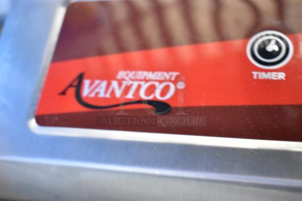 BRAND NEW Avantco 177IC3500 Countertop Induction Range; labeled "Equipment Avantco," red panel detail visible.