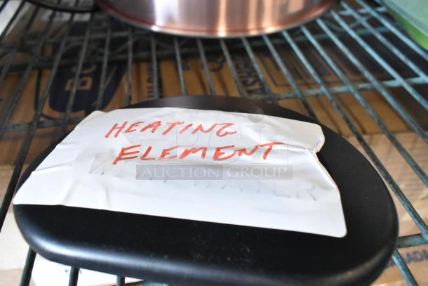 3 new scratch and dent items: Watts 3/4 LF10L-2, RM1A23D50, heating element labeled "HEATING ELEMENT."