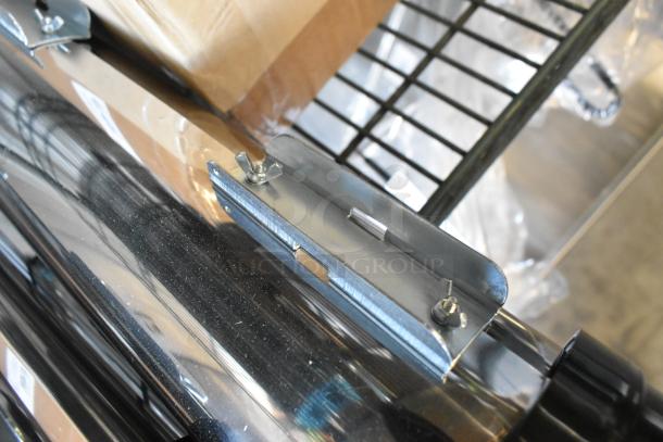 Three new Modular FSF-1002 metal cup dispensers with minor scratches, reflect sturdy build and wingnut fasteners.