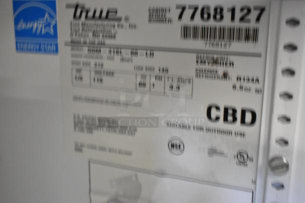 True GDM-41SL-60-LD cooler label showing model, voltage 115V, 1 phase, NSF and Energy Star certifications.