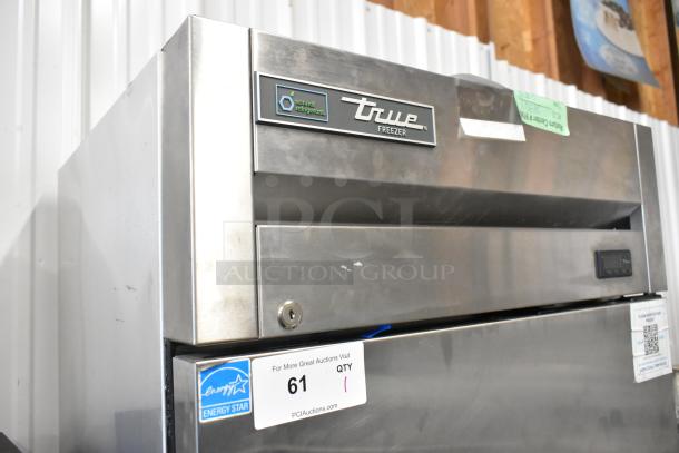 2022 True T-19F-HC stainless steel commercial freezer, single door, 115 volts, 1 phase, Energy Star label visible.
