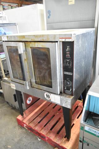 Hobart HGC5-11D3 commercial gas convection oven, stainless steel, with view-through doors and thermostatic controls.