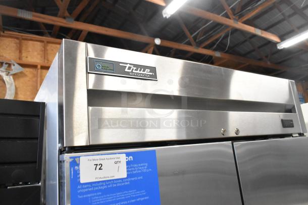 2018 True T-35-HC, stainless steel, 2-door commercial cooler, poly coated racks, 115V, 1 phase, natural refrigerant tag.