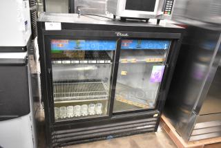 2019 True GDM-41SL-48-HC-LD Metal Commercial 2 Door Reach In Cooler Merchandiser w/ Poly Coated Racks. 115 Volts, 1 Phase. - Item #1216418