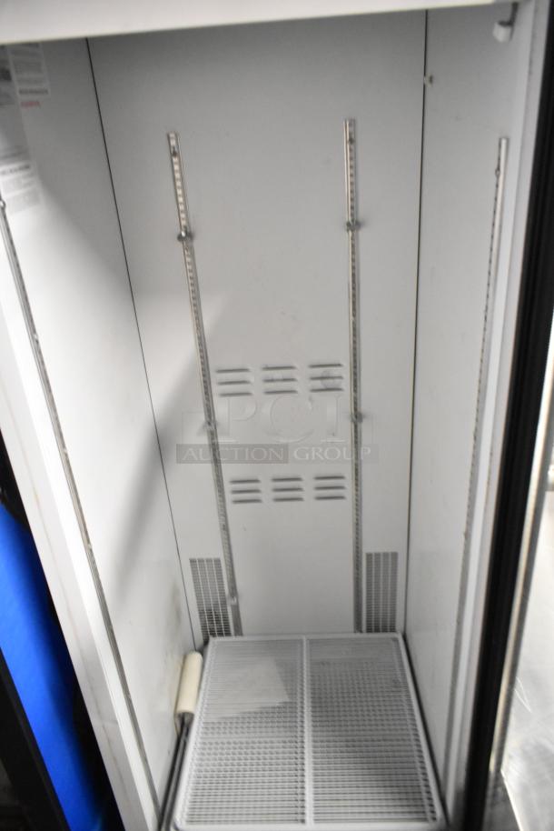 2019 Habco SE18 commercial cooler, single door, metal, with poly coated racks. Interior view; visible racks, appears gently used.