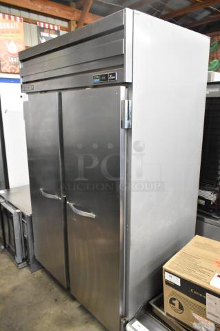 Beverage Air EF48-1AS Stainless Steel Commercial 2 Door Reach In Freezer w/ Poly Coated Racks. 115 Volts, 1 Phase. - Item #1216426