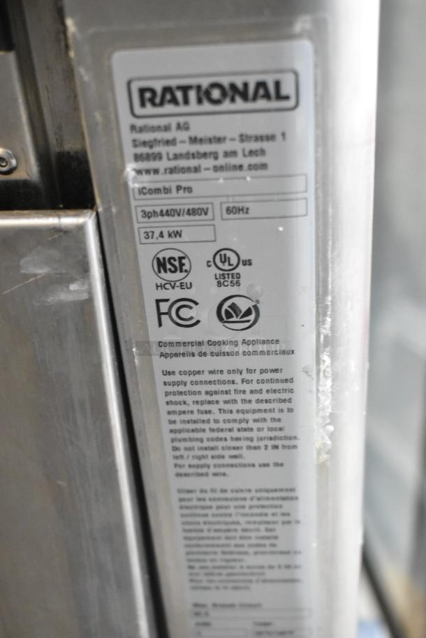Rational iCombiPro Stainless Steel Electric Convection Ovens, model LM100CE.AXXXX/LM100EE.AXXXX, 440/480V, 3-phase, NSF and UL certified.