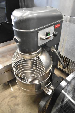 Avantco MX30 Metal Commercial Floor Style 30 Quart Planetary Dough Mixer w/ Mixing Bowl, Bowl Guard and Dough Hook Attachment. 120 Volts, 1 Phase. - Item #1216438