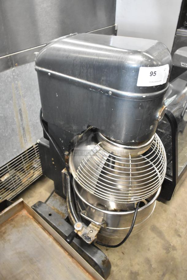 Avantco MX30 metal commercial dough mixer, 30-quart with bowl, guard, and hook attachment. 120V, used, sturdy condition.