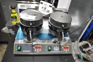 BRAND NEW SCRATCH AND DENT! 2024 Carnival King 382WBM26DGT  Non-Stick Double Belgian Waffle Maker with Digital Timer and Temperature Controls. 120 Volts, 1 Phase. - Item #1216443